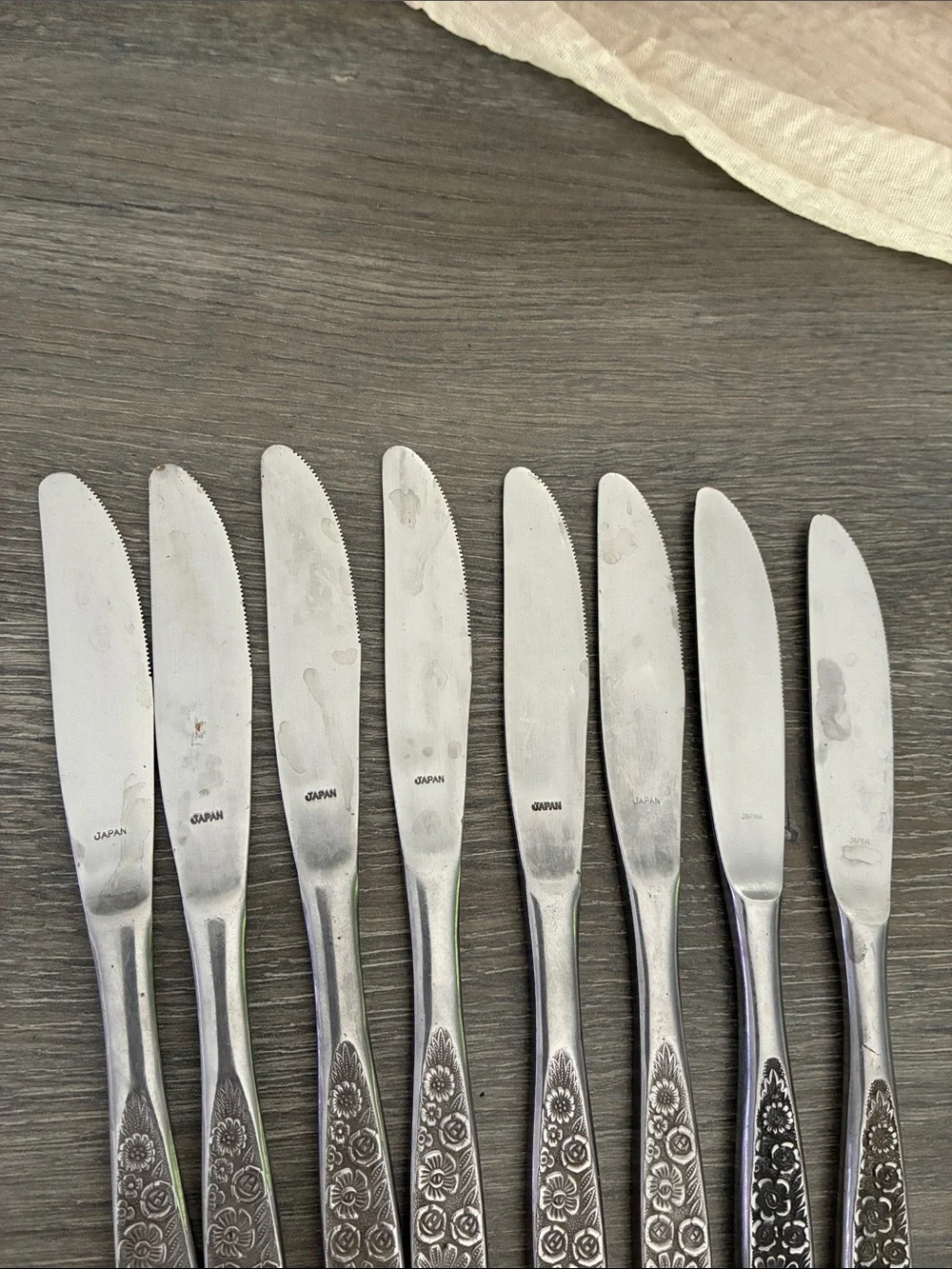 Vintage Interpur Jardinera Daisy and Floral Stainless Steel Japan Flatware